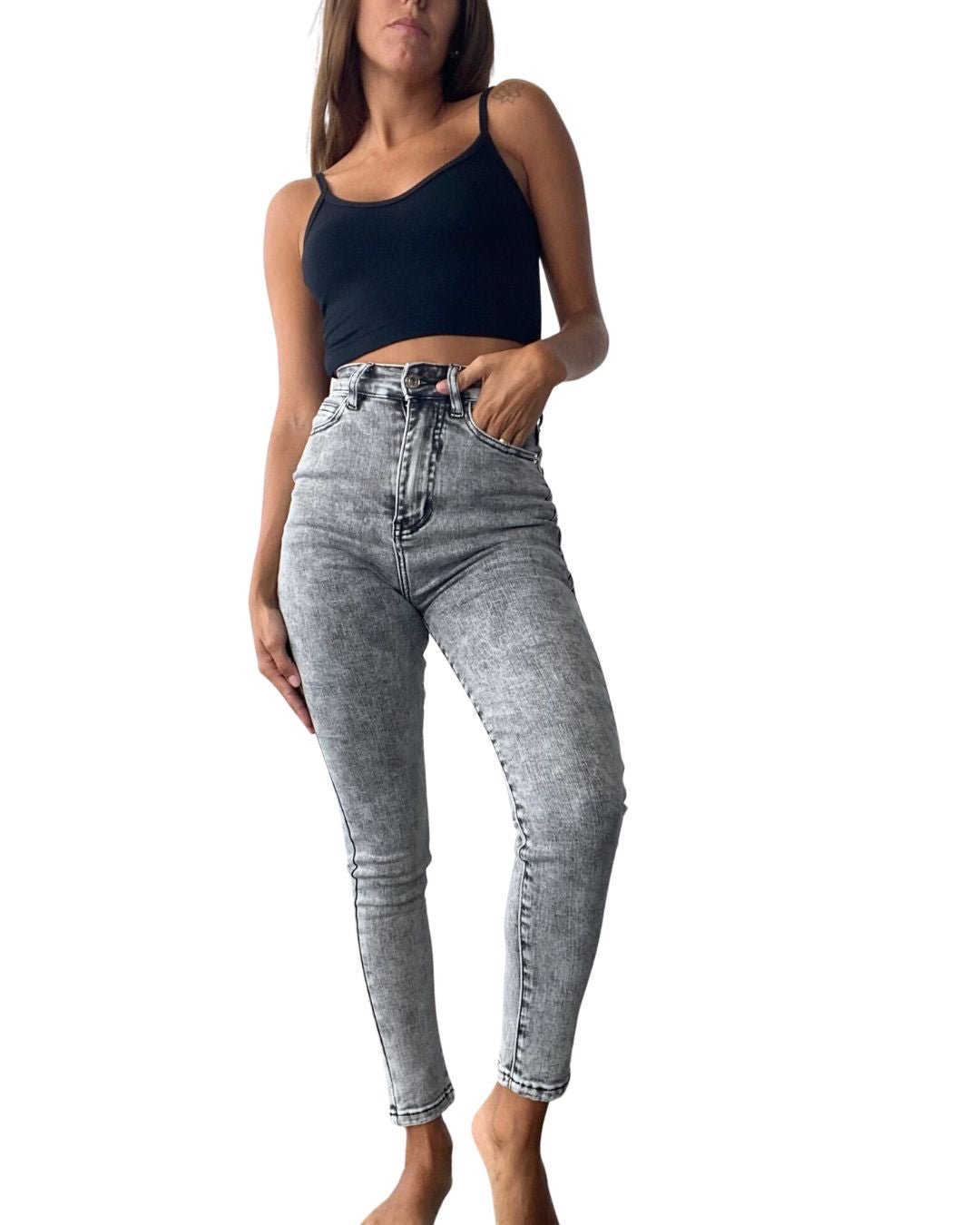 J18 High waist skinny-leg, viscose-denim jeans | EMPORIO ARMANI Woman